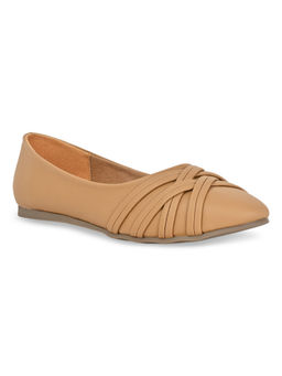 ROCIA - By Regal Beige Women Criss Cross Ballerinas