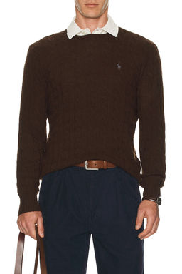POLO RALPH LAUREN - Wool Cashmere Cable Knit Crewneck Sweater