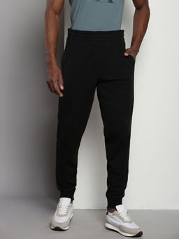 Calvin Klein - Black Regular-Fit Solid Mid Rise Joggers