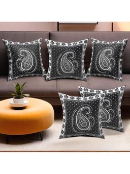 Kuber Industries - Black Sofa Cushion Covers (Pack of 5)