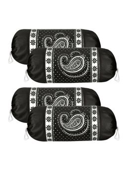 Kuber Industries - Carry Design - Black Bolster Covers (Pack of 4)