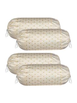 Kuber Industries - Cream Polka Dot Bolster Covers (Pack of 4)