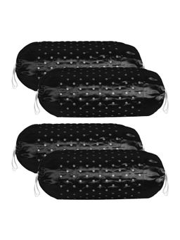 Kuber Industries - Black Polka Dot Bolster Covers (Pack of 4)