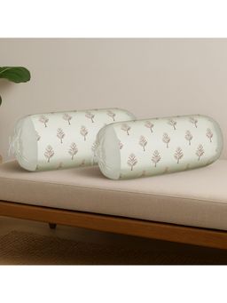 Kuber Industries - Cream Polyester Bolster Covers (Pack of 2)