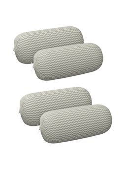 Kuber Industries - Zig Zag Grey Microfiber Soft Bolster Covers (Pack of 4)