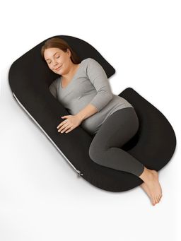 Kuber Industries - Black Microfibre C Shaped Pregnancy Pillow