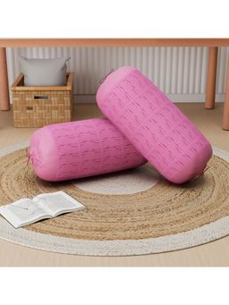 Kuber Industries - Pink Geometric Bolster Covers (Pack of 2)