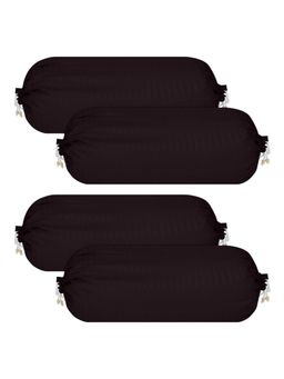 Kuber Industries - Black Soft Cotton Round Striped Pattern Bolster Covers (Pack of 4)