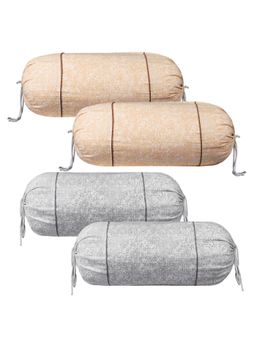 Kuber Industries - Multi-Color Cotton Printed Bolster Covers (Pack of 4)