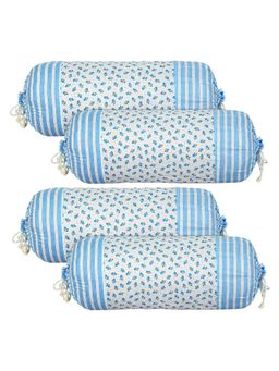 Kuber Industries - Cotton White Flower Bolster Covers (Pack of 4)