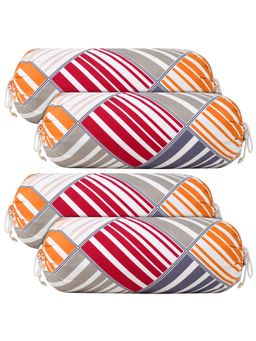 Kuber Industries - Multi-Color Multi Check Printed Cotton Bolster Covers (Pack of 4)