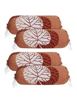 Kuber Industries - Brown Flower Printed Cotton Bolster Covers (Pack of 6)