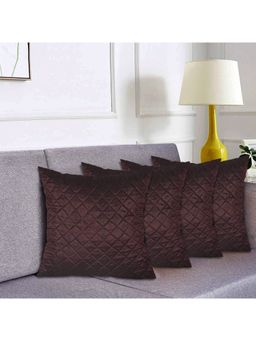 Kuber Industries - Brown Soft Decorative Square Quilting Cushion Covers (Pack of 4)