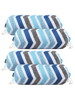 Kuber Industries - Multi-Color Zig Zag Print Cotton Bolster Covers (Pack of 4)
