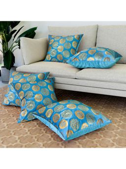 Kuber Industries - Blue Polyester Banarasi Gola Cushion Covers (Pack of 5)
