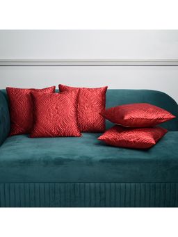 Kuber Industries - Red Embossed Cushion Covers (Pack of 5)