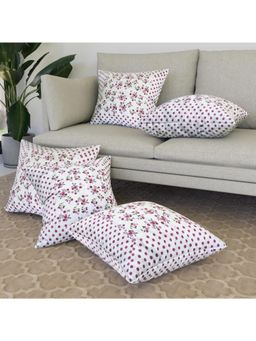 Kuber Industries - Dot Pink Flower Cushion Covers (Pack of 5)