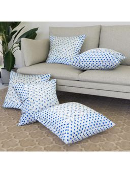Kuber Industries - Dot Blue Flower Cushion Covers (Pack of 5)
