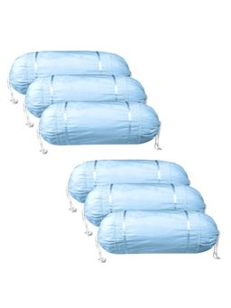 Kuber Industries - Blue Floral Border Bolster Covers (Pack of 6)