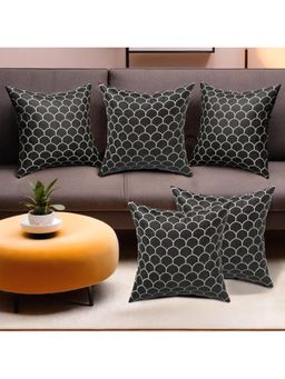 Kuber Industries - Black Fancy Velvet Cushion Covers (Pack of 5)