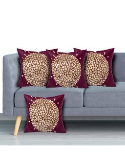 Kuber Industries - Purple Abstract Design Velvet Cushion Covers (Pack of 4)
