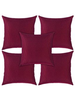 Kuber Industries - Maroon Soft Cushion Covers (Pack of 5)