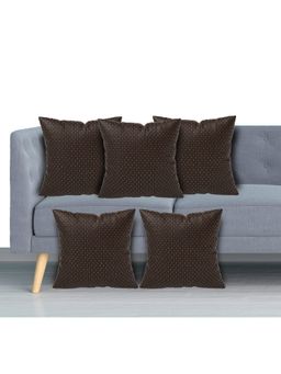 Kuber Industries - Brown Dot Printed Velvet Pillows Covers (Pack of 5)