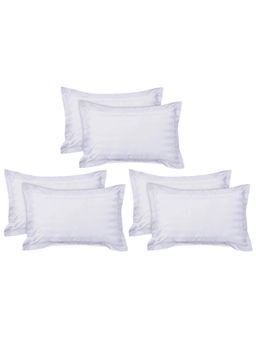 Kuber Industries - White Lining Design Cotton Pillow Covers (Pack Of 6)