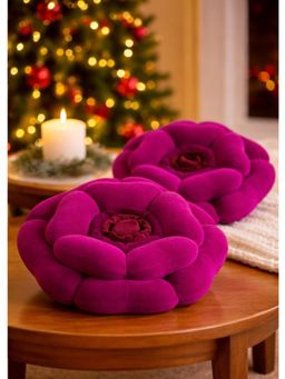BAJO'S - Magenta Rose Decorative Cushions (Pack of 2)