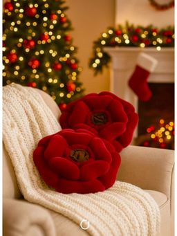 BAJO'S - Red Rose Decorative Cushions (Pack of 2)