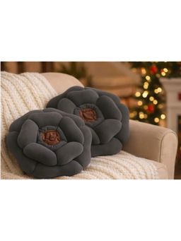 BAJO'S - Grey Rose Decorative Cushions (Pack of 2)