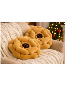 BAJO'S - Yellow Rose Decorative Cushions (Pack of 2)