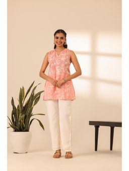 Alaya by Stage3 - Soft Pink Embroidered Kurti and Pant (Set of 2)