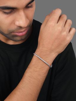 GIVA - 925 Silver Cobra Bracelet for Him, Adjustable