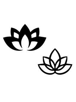 eCraftIndia - "2 Lotus" Black Engineered Wood Wall Art Cut out, Ready to Hang Home Decor