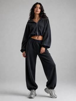 PARTIQ - Black Solid Co-Ord Set
