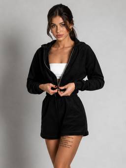 PARTIQ - Black Solid Co-Ord Set