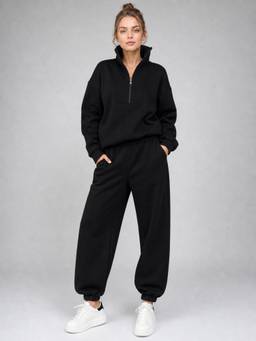 PARTIQ - Black Solid Co-Ord Set
