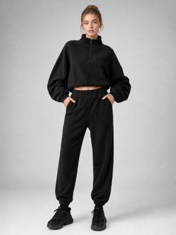 PARTIQ - Black Solid Co-Ord Set