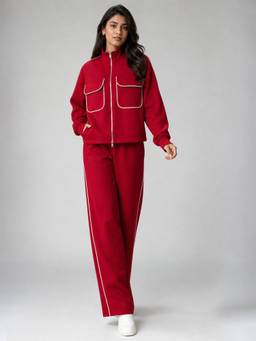PARTIQ - Red Solid Co-Ord Set