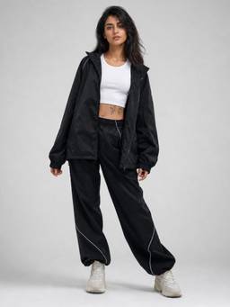 PARTIQ - Black Solid Co-Ord Set