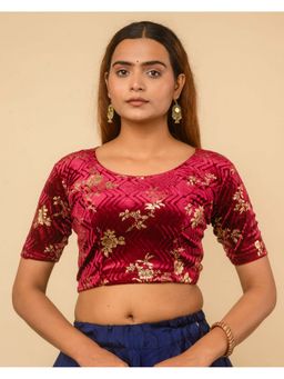 BINDIGASM'S ADVI - Women Maroon Keri Stretchable Stitched Blouse