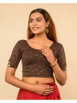 BINDIGASM'S ADVI - Women Brown Vaaya Stretchable Stitched Blouse