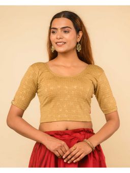 BINDIGASM'S ADVI - Women Gold Vaaya Stretchable Stitched Blouse