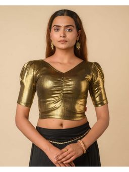 BINDIGASM'S ADVI - Women Gold Jacquard Stitched Blouse