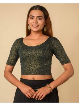 BINDIGASM'S ADVI - Women Green Rutvi Stretchable Stitched Blouse