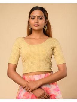 BINDIGASM'S ADVI - Women Gold Rutvi Stretchable Stitched Blouse
