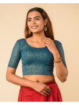 BINDIGASM'S ADVI - Women Teal Rutvi Stretchable Stitched Blouse