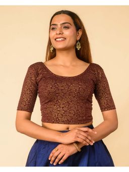 BINDIGASM'S ADVI - Women Wine Rutvi Stretchable Stitched Blouse