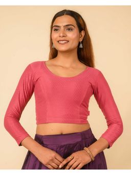 BINDIGASM'S ADVI - Women Pink Stretchable Slip on Stitched Blouse